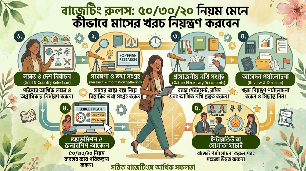 Budgeting Rules: 50/30/20 niom mene kivabe masher khoroch niyontron korben