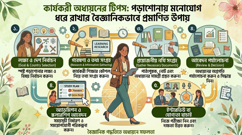 Effective Study Tips: Porashonay monojog dhore rakhar scientifically promanito upay