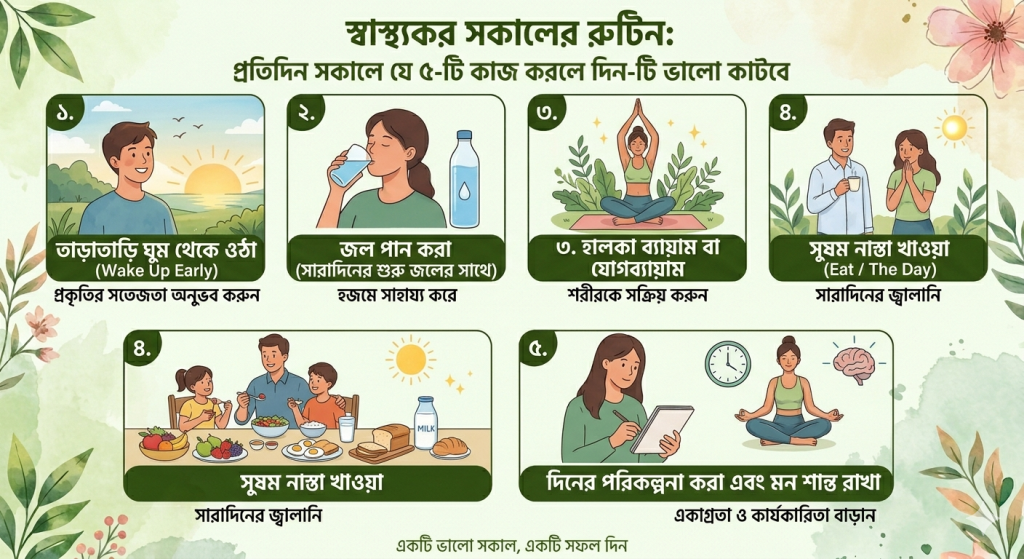 Healthy Morning Routine: Protidin shokale jey 5-ti kaj korle din-ti bhalo katbe