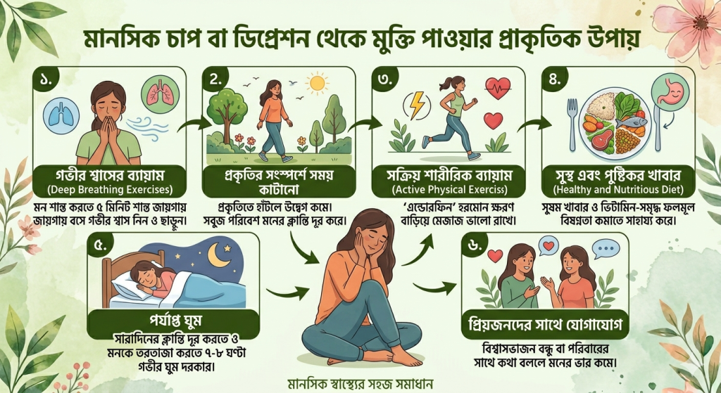 Mental Health: Manshik chap ba depression theke mukti pawar prokritik upay