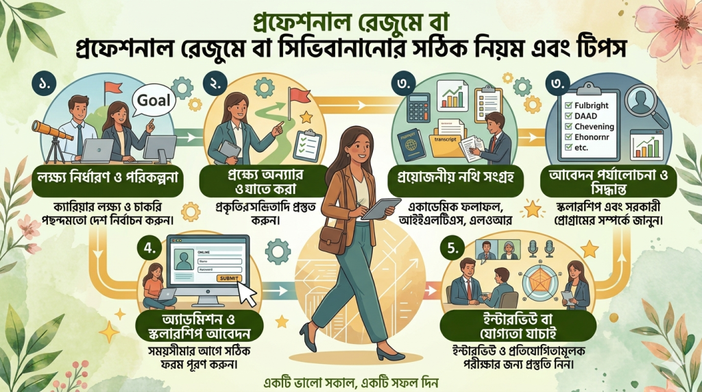 Professional Resume ba CV bananor shothik niom ebong kichu tips