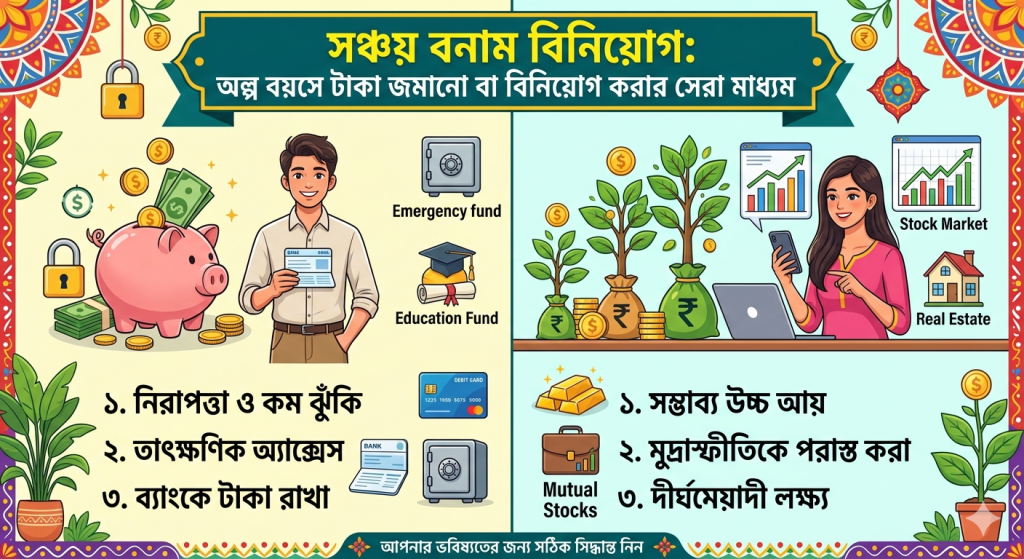 Savings vs Investment: Alpo boyoshe taka jamano ba biniyog korar shera maddhom